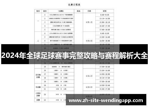 2024年全球足球赛事完整攻略与赛程解析大全